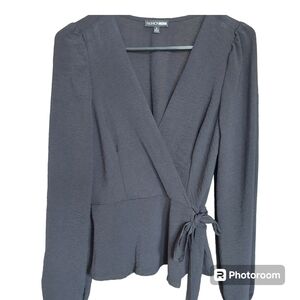 Surplice black blouse